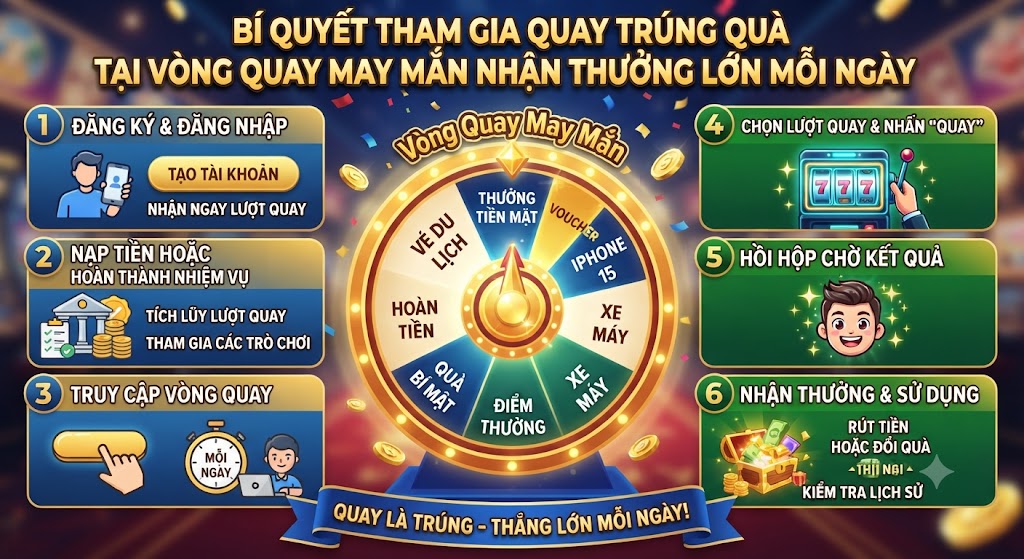 quay trúng quà tại vòng quay may mắn